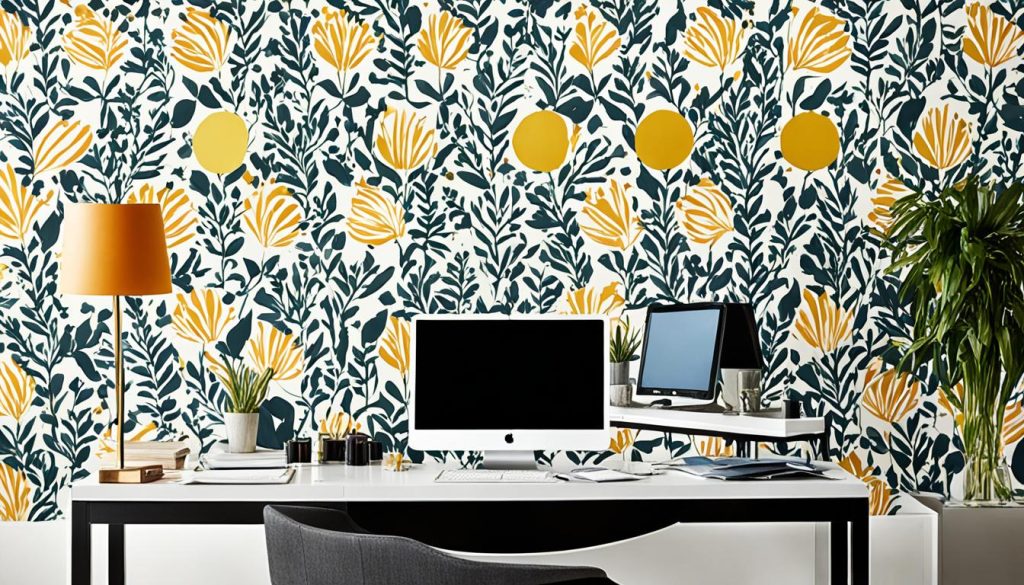 patterned wallpaper for home office